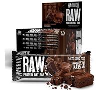 Warrior Raw Protein Bars - 20g Protein Per Bar - High Protein Snack Bars Multipack (12 or 24 Bars, 75g Each) - Low Sugar, High Fibre Breakfast & Meal Replacement Bar - Chocolate Brownie Flapjack