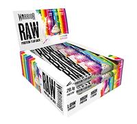 Warrior Raw Protein Flapjacks - 12 Bars x 75g Each - Packed with 20g of Protein - Low Sugar, High in Fibre (Rainbow Cupcake)
