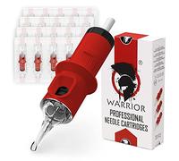 WARRIOR Red Tattoo Needle Cartridges Professional Sterilized with E.O Gas Round Shader 20pcs 316L Surgical Steel Disposable Permanent Makeup (RED-1203RS)