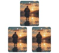 Warrior Reflection Car Air Freshener, 3 Pcs Square Hanging Air Freshener Cards, Long Lasting Fragrance Scented Cards for Car, Home, Office Gray-style