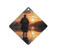 Warrior Reflection Car Air Freshener Hanging, Long Lasting Scented Car Aromatherapy Tablets, Rhombus Fragrance Scented Cards for Vehicles, Bedroom, Wardrobe Black-style