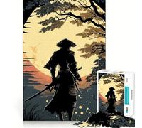 Warrior Samurai Japan Jigsaw for Teenagers 1000 Pieces Mental Improve Play Uniform Size Precise Pieces Family Fun Night Activity (38x26cm)