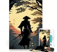Warrior Samurai Japan Jigsaw Puzzles 1000 Piece for Adults Recall Fun Play Firm Fit Secure Assembly Family Fun Night Activity (50x75cm)