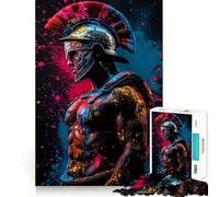 Warrior Spartan Soldier Jigsaw Puzzle 1000 Think Boost Game Tight Lock No Loose Pieces Interactive Brain Challenge for Home (38x52cm)