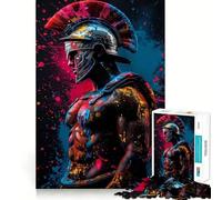 Warrior Spartan Soldier Jigsaws for Adults1000 Pieces Brain Memory Game Fine Cut Premium Finishing Engaging Way to Pass Free Hours (38x26cm)
