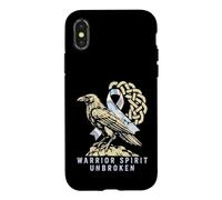 Warrior Spirit Unbroken - Viking Fight Lung Cancer - Norse Case for iPhone X/XS