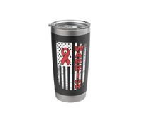 Warrior Support Ribbon Fighters Veterans Independence Day Stainless Steel Insulated Tumbler