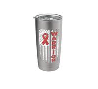 Warrior Support Ribbon Fighters Veterans Independence Day Stainless Steel Insulated Tumbler