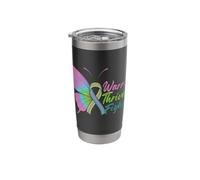 Warrior Thriver Fighter Metastatic Breast Cancer Butterfly Stainless Steel Insulated Tumbler