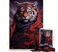 Warrior Tiger Painting 1000 Piece Adult Puzzles Focus Training Casual Relaxation Fine Edges Unique Xmas Gift (50x75cm)