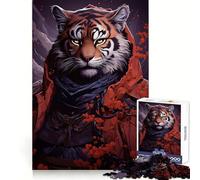 Warrior Tiger Painting for Adults 1000 Piece Puzzle Mental Workout Peaceful Recreation Unique Gift (38x52cm)