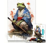 Warrior Toad Samurai Frog Jigsaw 1000 Pieces Focus Building Toy Zero Gap Rewarding Activity for Rainy Days (38x26cm)