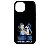 Warrior Unbreakable Blue Colorectal Cancer Support Tee Case for iPhone 15