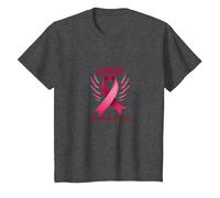 Warrior Unbreakable in Spirit Pink Ribbon Fighter T-Shirt, Kids, Dark Heather Grey, 3 Years