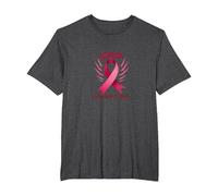 Warrior Unbreakable in Spirit Pink Ribbon Fighter T-Shirt, Men's Big and Tall, Dark Heather Grey, 4X Tall