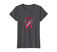 Warrior Unbreakable in Spirit Pink Ribbon Fighter T-Shirt, Women, Dark Heather Grey, L