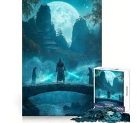 Warrior Under Moonlight 1000 Pieces Jigsaw Puzzles for Adults Brain Strength Peaceful Recreation Firm Interlock Best Gift (50x75cm)