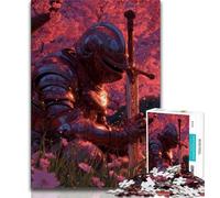 Warrior Under The Cherry Blossoms Jigsaw Puzzles for Adults 1000,Staycation Kill Time Every Piece Is Unique - Challenging Family Fun Game (38x26cm)