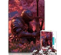 Warrior Under The Cherry Blossoms Jigsaw Puzzles for Adults Teenagers Jigsaws Puzzle,Learning Educational Toys Family Games with Matching Poster And Trivia Sheet (38x26cm)