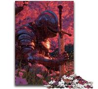 Warrior Under The Cherry Blossoms Jigsaws Puzzles 1000 Pieces for Teenagers Gifts,Quiz Game Wall Decoration Unique Birthday And Xmas Gifts (38x26cm)