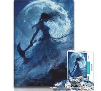 Warrior Under The Moon Jigsaws 1000 Pieces for Adults,Staycation Kill Time Every Piece Is Unique - Challenging Family Fun Game (38x26cm)