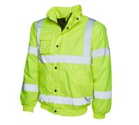Warrior/Uneek Hi-Vis Work Wear Safety Reflective Padded Bomber Jacket HV08/UC804