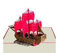 Warrior Viking Ship 3D Pop Up Card for All Occasions - Happy Anniversary, Norse Father’s Day Card, Birthday Gift for Him, Retirement Card - for Dad, Husband, Son, Grandpa, Brother (20x15 in - Viking)