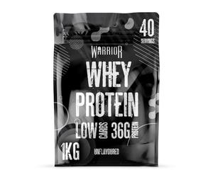 Warrior Whey Protein Powder | High Protein Shake up to 36g for Muscle Growth, Recovery & Lean Muscle | Low Carb, Low Fat, Low Sugar | Gym & Fitness Protein Supplement | Unflavoured 1kg