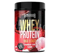Warrior Whey Protein Powder 500g - Up to 36g* Protein per Shake - Low Sugar - Muscle Growth and Recovery Drink - Amazing Taste - 20 Servings - GMP Certified (Strawberry Crème)