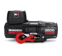 Warrior Winch Titan 3500lb 12V Electric Winch with Synthetic Rope - Compact Recovery Winch for ATV, Boat, Trailer, Pickup Truck - Portable System with Wireless Remote & Snatch Block