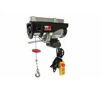 Warrior Winches Electric Hoist 240V 500kg with Wired Hand Remote Control, 18m Steel Cable, Overhead Lifting, Electric Pulley System, Power In & Out Motor, Ideal for Garage, Warehouses