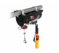 Warrior Winches Electric Hoist 250kg 240V with Wired Hand Remote Control - 18m Steel Cable, Overhead Lifting, Electric Pulley System, Power In & Out Motor, Ideal for Garage, Warehouses