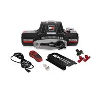 Warrior Winches Gladiator 12500lbs 12v electric winch with synthetic rope with wired/wireless remote and hawse fairlead, IP68 Waterproof electric winch, for offroad, jeeps, SUVs, 4x4 Truck winch