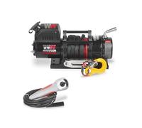 Warrior Winches Ninja Electric Winch 4500lb 12v - Wired Hand Control, Power In/Out High Torque Motor - HD Contacts, Steel Planetary Gearing, Mounting Plate, Full Load-Holding Brake - Synthetic Rope