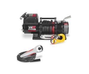 Warrior Winches Ninja Electric Winch 4500lb 12v - Wired Hand Control, Power In/Out High Torque Motor - HD Contacts, Steel Planetary Gearing, Mounting Plate, Full Load-Holding Brake - Synthetic Rope