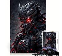 Warrior with Glowing Red Eyes 1000 Piece Jigsaw Puzzles for Adults Jigsaw Critical Think Mindful Escape Firm Fit Ideal Xmas Gift (38x26cm)