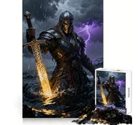 Warrior with Glowing Sword in Stormy Sea Jigsaw for Teenagers 1000 Pieces Cognitive Workout Leisure Pleasure No Rough Edges Art Xmas Gift (50x75cm)