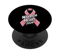 Warrior With Heart 2026 Breast Cancer Awareness PopSockets Adhesive PopGrip