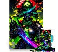 Warrior with Rainbow Sword Jigsaw for Teenagers 1000 Pieces Mental Improve Play Uniform Size Precise Pieces Family Fun Night Activity (50x75cm)