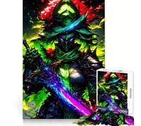 Warrior with Rainbow Sword Puzzles for Adults 1000 Piece Reasoning Practice Peaceful Recreation Interlock Well Seasonal Gift (38x52cm)