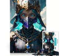 Warrior Woman in A Mask 1000 Piece Teenager Puzzles Brain Boosting Play Tight Interlock No Gaps Relaxing Indoor Group Activity (38x52cm)