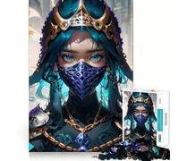 Warrior Woman in A Mask Jigsaw Puzzles 1000 Pieces Focus Boost Fun Laser Cut for Flawless Fit Bonding Activity for Loved Ones (50x75cm)