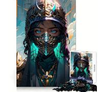 Warrior Woman in A Mask Jigsaw Puzzles for Adults1000 Piece Brain Stimulation Calm Distraction Premium Cut Birthday Gift (50x75cm)
