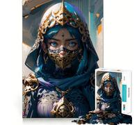 Warrior Woman in A Mask Puzzle for Adults 1000 Pieces Memory Play Game Firm Fit Secure Assembly Meaningful Connection Building Game (50x75cm)