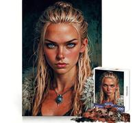 Warrior Woman Portrait Jigsaw Puzzles 1000 Pieces for Adults Strategic Think Light Recreation Clean Cut Xmas Present (38x26cm)