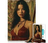 Warrior Woman Portrait Jigsaw Puzzles for Adults 1000 Mind Boost Game Uniform Size Precise Pieces Travel-friendly Brain Game Gift (50x75cm)