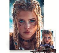 Warrior Woman Portrait Jigsaw Puzzles for Adults1000 Piece Brain Stimulation Calm Distraction Premium Cut Birthday Gift (38x52cm)