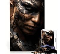 Warrior Woman Portrait Puzzle for Adults 1000 Pieces Brain Capacity Tranquil Pastime Secure Lock Creative Gift (38x26cm)