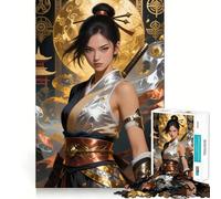 Warrior Woman with Sword 1000-piece Puzzle for Teenagers Mind Skill Fun Uniform Size Precise Pieces Relaxing Indoor Group Activity (38x52cm)