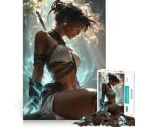 Warrior Woman with Sword Jigsaw Puzzles1000 Pieces Recall Skill Fun Professional Grade Cutting Thoughtful Gift for Mind Activity (50x75cm)